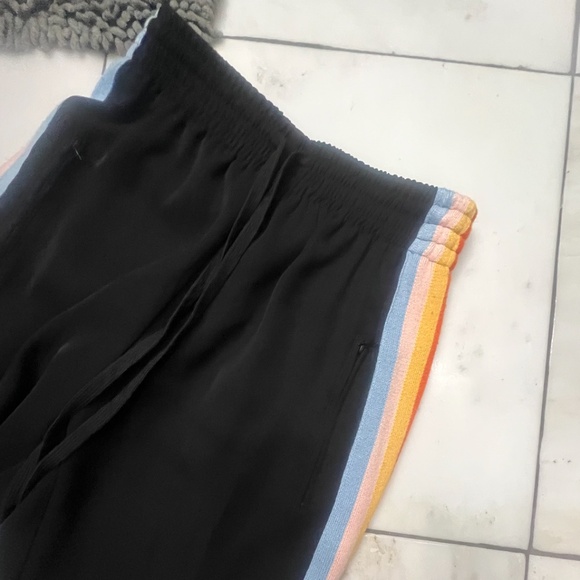 REVOLVE WOMEN’S LESLIE STRIPE RAINBOW TRACK PANTS, SIZE EU 38/ US 6, BLACK - Picture 9 of 14